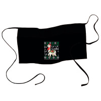 Fa La La Llama Christmas Santa Hat Lights Ugly Sweater 136 Waist Apron | Artistshot