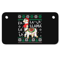 Fa La La Llama Christmas Santa Hat Lights Ugly Sweater 136 Motorcycle License Plate | Artistshot