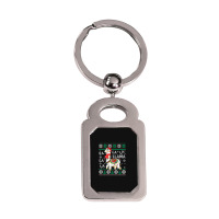 Fa La La Llama Christmas Santa Hat Lights Ugly Sweater 136 Silver Rectangle Keychain | Artistshot