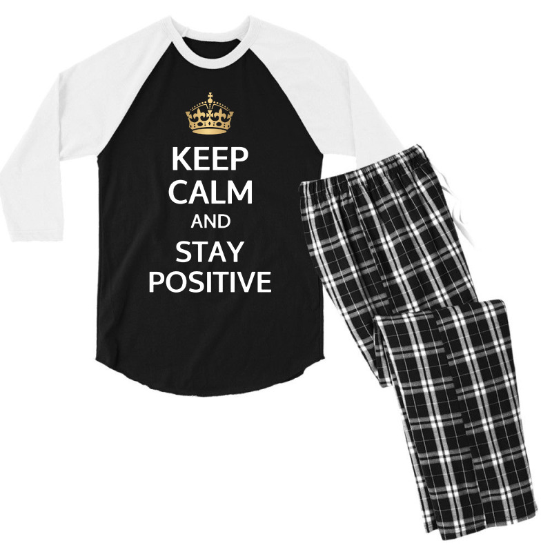 Stay Positive Men's 3/4 Sleeve Pajama Set | Artistshot