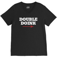 Double Doink White V-neck Tee | Artistshot