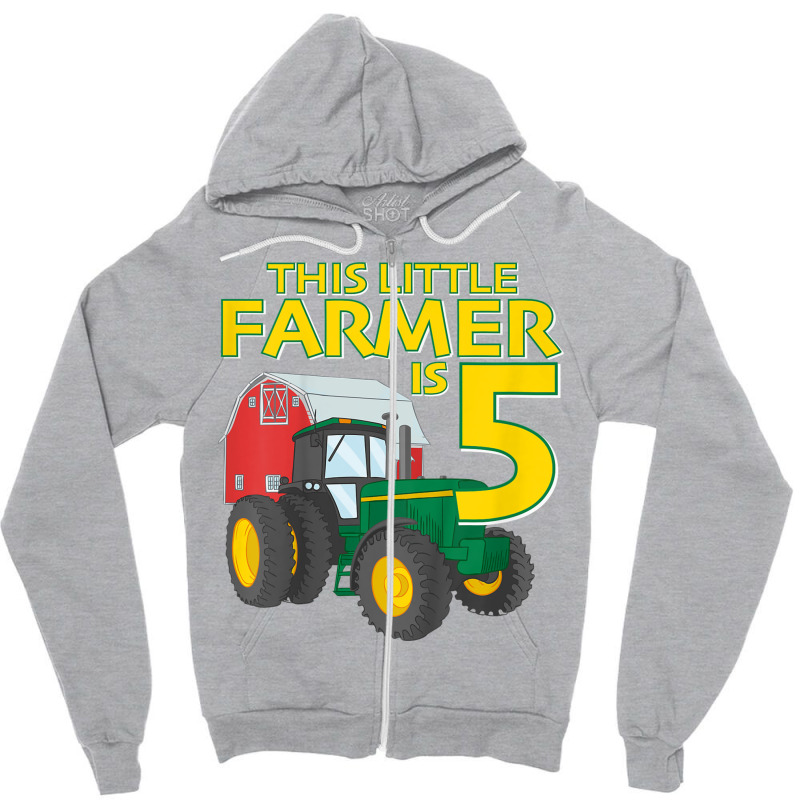 Custom Kids 5 Year Old Farm Tractor Birthday Party Farmer Zipper