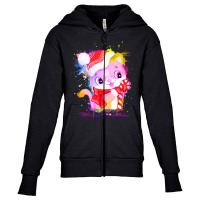 Merry Christmas Cat Youth Zipper Hoodie | Artistshot