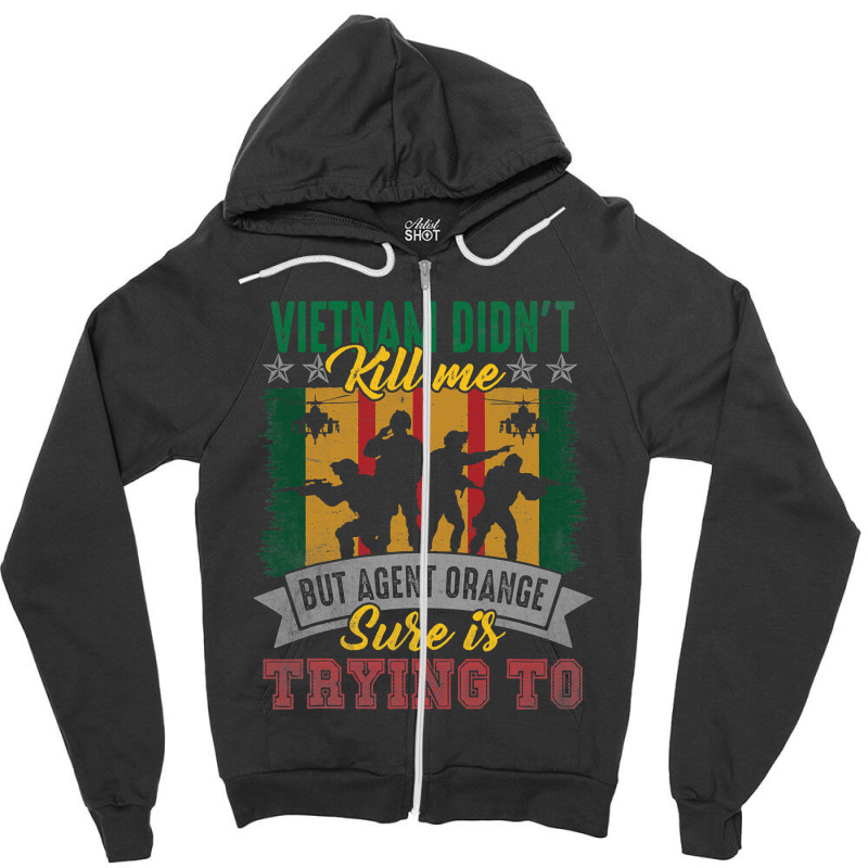 Vietnam Veterans Day Orange Agent Victims Retired Soldiers 187 Zipper Hoodie | Artistshot