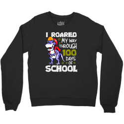 t rex roaring into 100 days of school Crewneck Sweatshirt | Artistshot