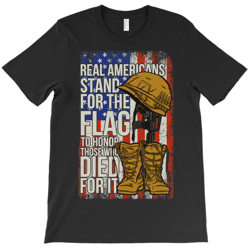 Americans Stand For The Flag To Hornor Those Who Died For It 141 T-Shirt by pester | Artistshot