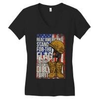 Americans Stand For The Flag To Hornor Those Who Died For It 141 Women's V-neck T-shirt | Artistshot