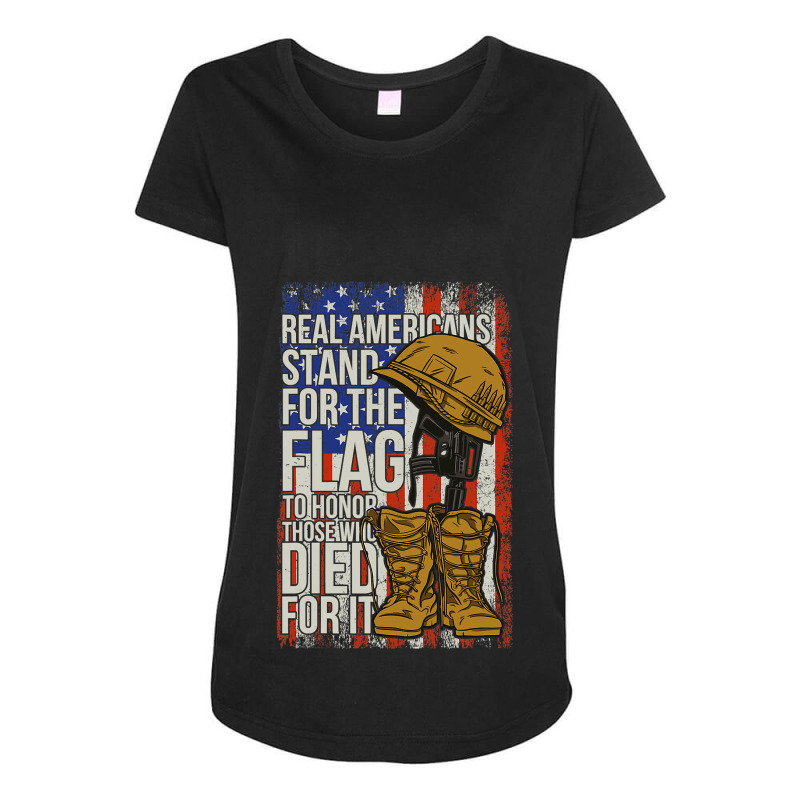 Americans Stand For The Flag To Hornor Those Who Died For It 141 Maternity Scoop Neck T-shirt by pester | Artistshot