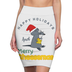 happy holidays and merry cheesemas Pencil Skirts | Artistshot