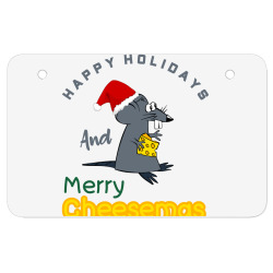 happy holidays and merry cheesemas ATV License Plate | Artistshot