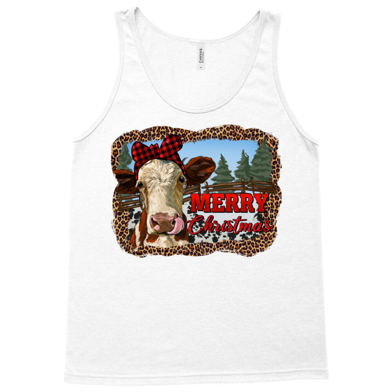 Merry Christmas Heifer Cow With Farm Tank Top by RanaPortraitStore | Artistshot