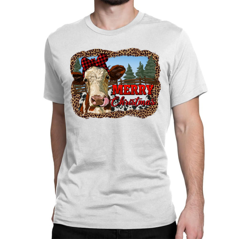 Merry Christmas Heifer Cow With Farm Classic T-shirt by RanaPortraitStore | Artistshot