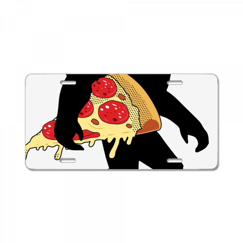 Custom Bigfoot Carrying Pizza License Plate By Fashionfree