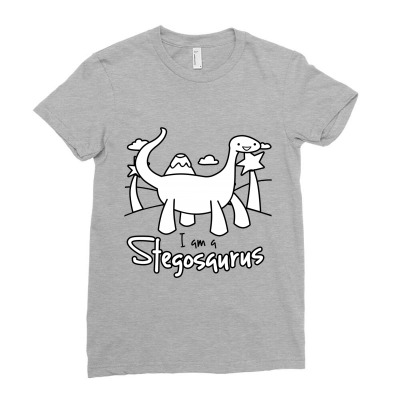 I Am A Stegosaurus Ladies Fitted T-shirt Designed By Silicaexil
