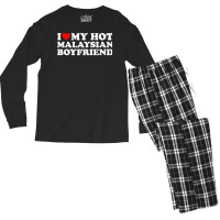 I Love My Hot Malaysian Boyfriend T Shirt Men's Long Sleeve Pajama Set | Artistshot