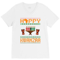 Happy Kwanzaa Seven Candles Principles African American T Shirt V-neck Tee | Artistshot