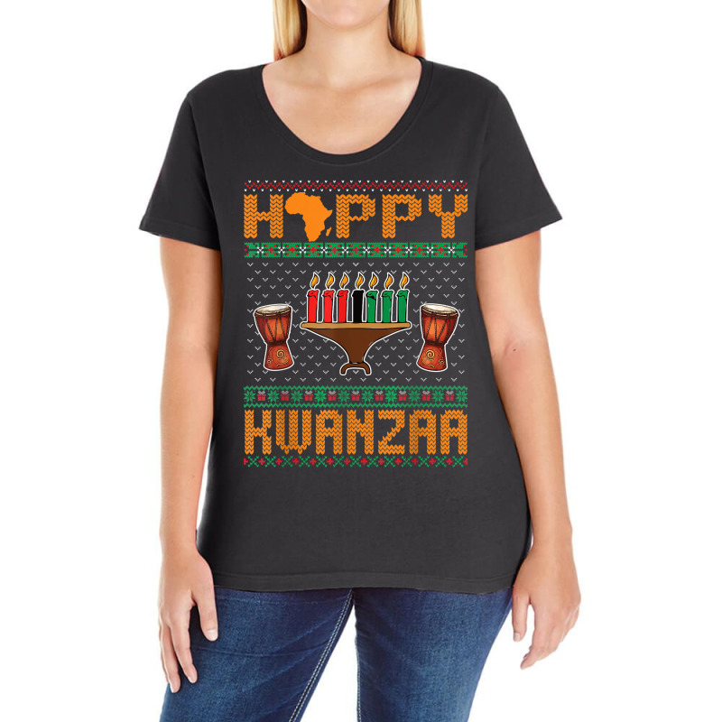 Happy Kwanzaa Seven Candles Principles African American T Shirt Ladies Curvy T-Shirt by efronpngoick3 | Artistshot