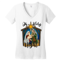 Oh Holy Night Holy Family Women's V-neck T-shirt | Artistshot