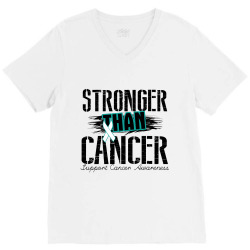 stronger than cancer V-Neck Tee | Artistshot