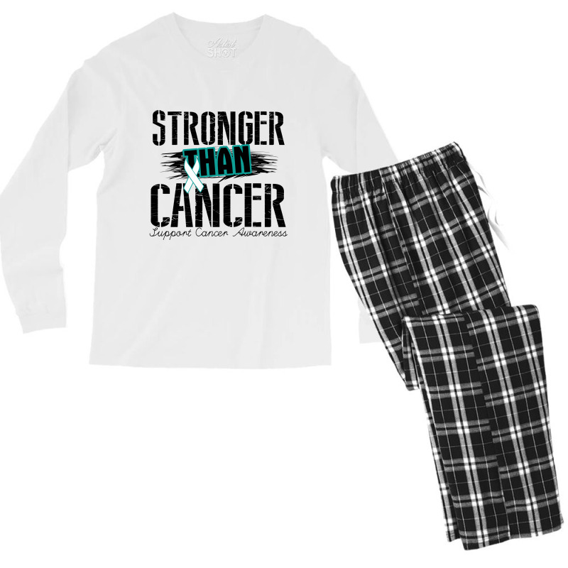 Stronger Than Cancer Men's Long Sleeve Pajama Set | Artistshot