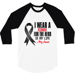 i wear a ribbon for the hero in my life my aunt 3/4 Sleeve Shirt | Artistshot