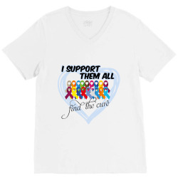 i support them all find the cure V-Neck Tee | Artistshot