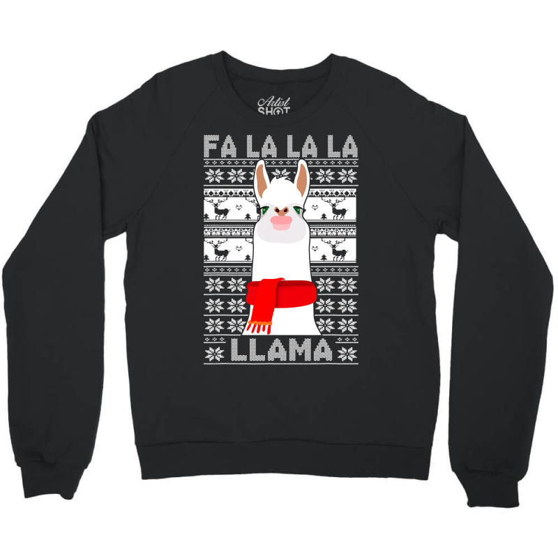 Fa La La Llama Christmas Pajama Alphaca Xmas Decorations 56 Crewneck Sweatshirt | Artistshot