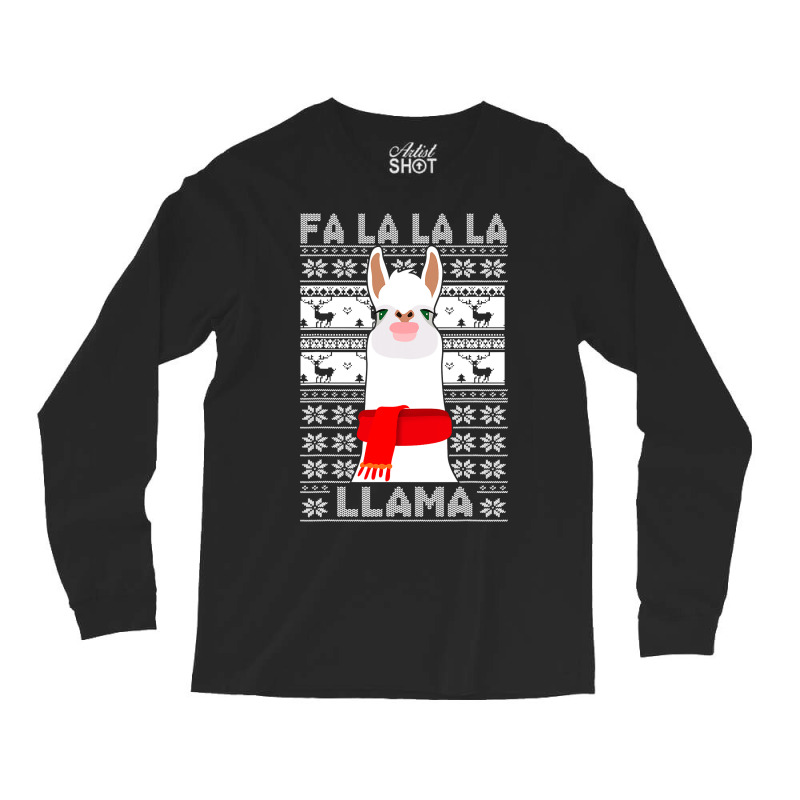 Fa La La Llama Christmas Pajama Alphaca Xmas Decorations 56 Long Sleeve Shirts | Artistshot