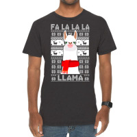 Fa La La Llama Christmas Pajama Alphaca Xmas Decorations 56 Vintage T-shirt | Artistshot