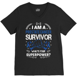 i am a prostate cancer survivor what's your superpower 1 V-Neck Tee | Artistshot