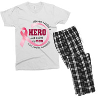 Heaven Needed A Hero God Picked My Mom Lung Cancer Awareness Men's T-shirt Pajama Set | Artistshot