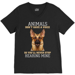 animals don't have a voice so you'll never stop hearing mine V-Neck Tee | Artistshot