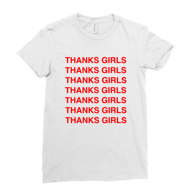 Thanks Girls Ladies Fitted T-shirt Designed By Zeynepu
