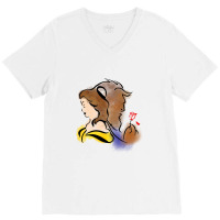 Beauty And The Beast V-neck Tee | Artistshot
