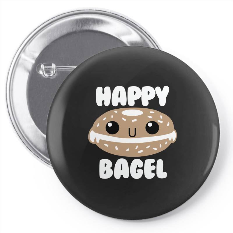 Custom Happy Bagel Pin Back Button By Parashiel Artistshot