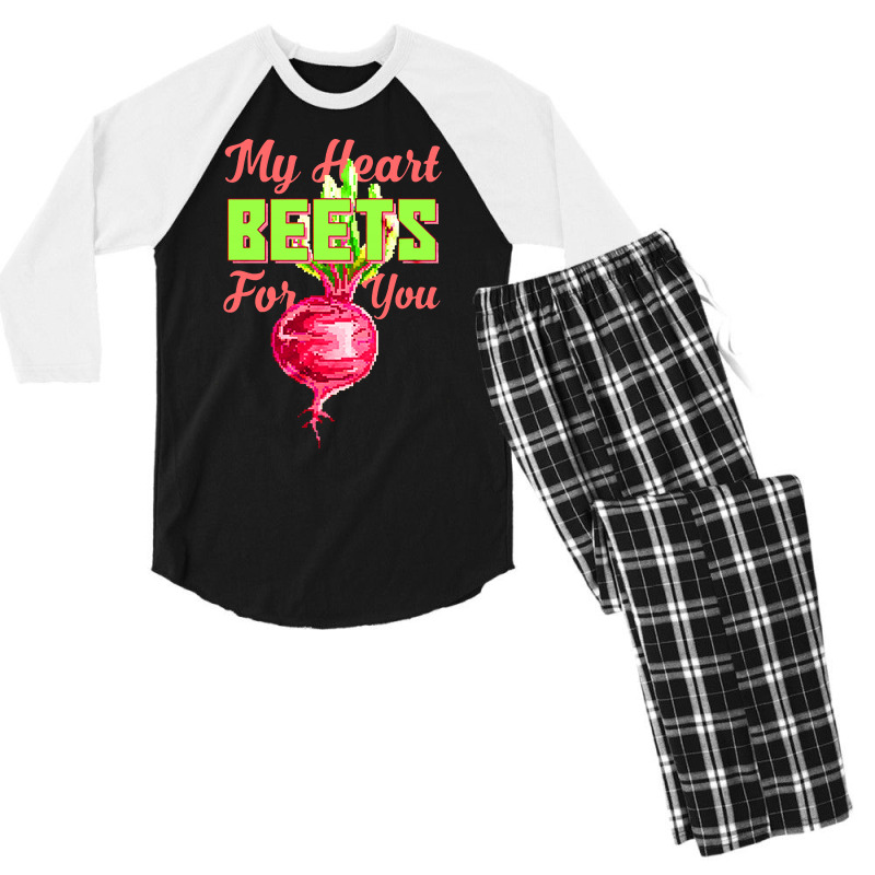 My Heart Beets For You Food Puns Men's 3/4 Sleeve Pajama Set | Artistshot