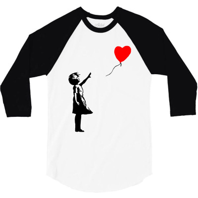 Banksy Girl With Balloon 3/4 Sleeve Shirt Designed By Toweroflandrose