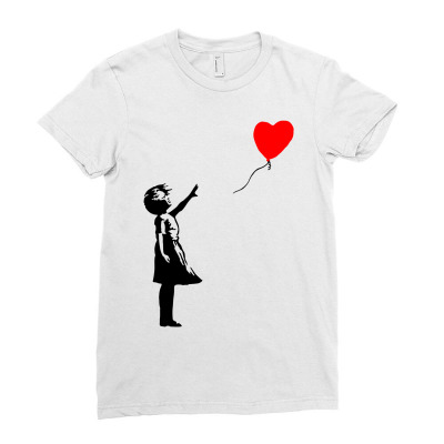 Banksy Girl With Balloon Ladies Fitted T-shirt Designed By Toweroflandrose