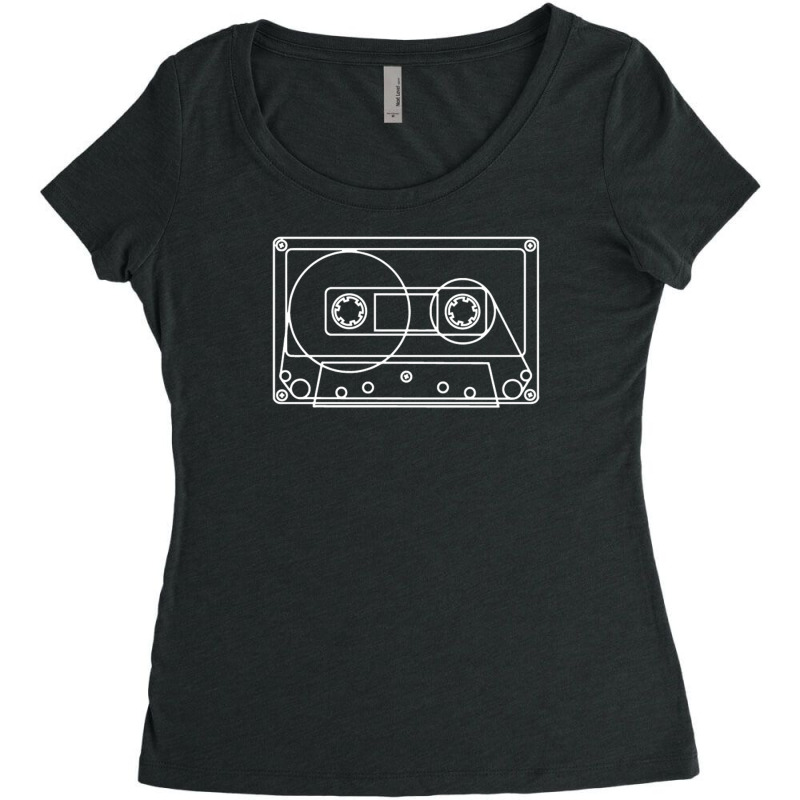 Audio Cassette 80's 90's Funny Vintage Women's Triblend Scoop T-shirt by suryama | Artistshot