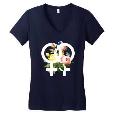 Lesbian For Dark Women's V-neck T-shirt Designed By Zeynepu