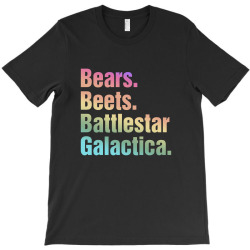 bears beets battlestar galactica pastel text T-Shirt | Artistshot