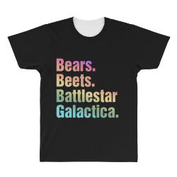 bears beets battlestar galactica pastel text All Over Men's T-shirt | Artistshot