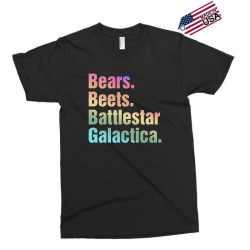 bears beets battlestar galactica pastel text Exclusive T-shirt | Artistshot