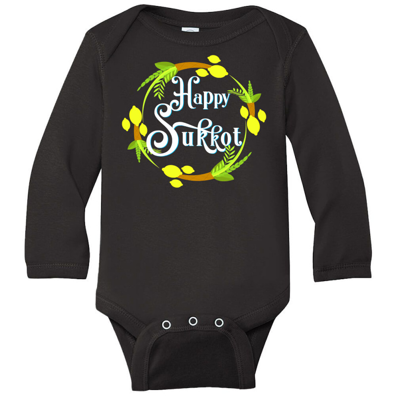 Happy Sukkot Holiday Jewish Shirts Sukkah For Children Gifts T Shirt Long Sleeve Baby Bodysuit | Artistshot