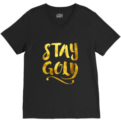 stay gold V-Neck Tee | Artistshot