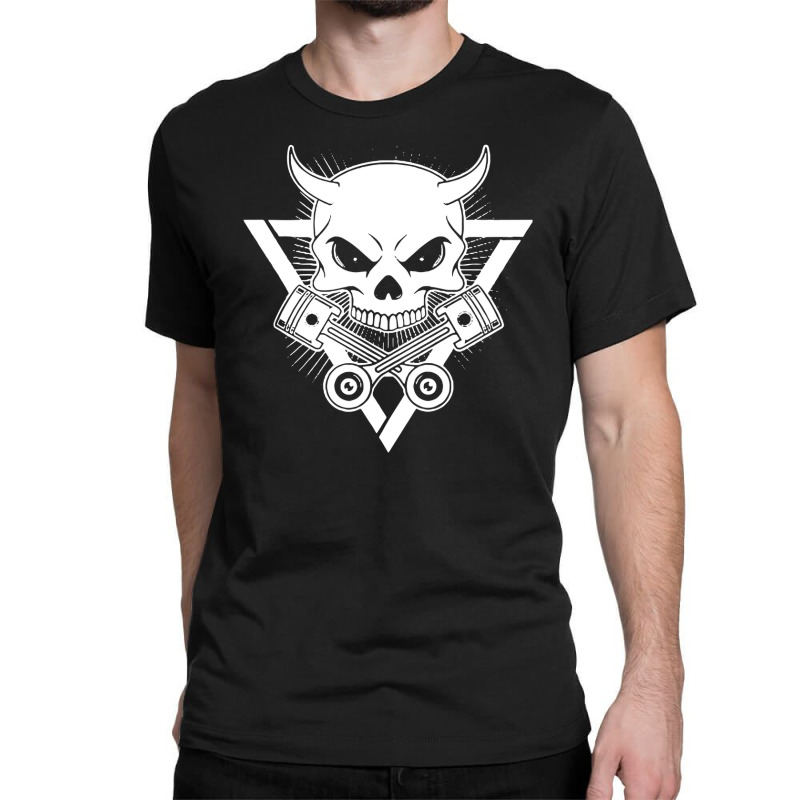 Skull Piston Funny Classic T-shirt by suryama | Artistshot