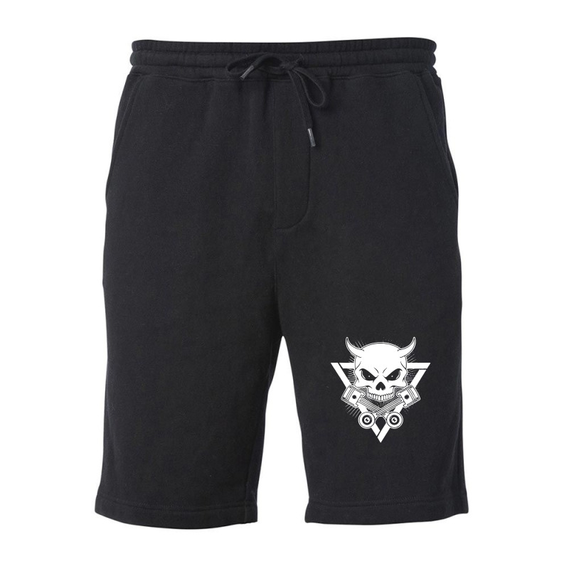 Skull Piston Funny Fleece Short by suryama | Artistshot