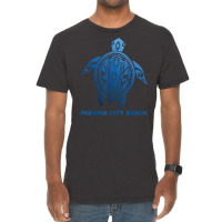 Panama City Beach Fl Tribal Tattoo Blue Sea Turtle Souvenirs T Shirt Vintage T-shirt | Artistshot