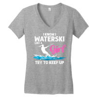 Funny Water Ski Designs For Women Girls Water Skier Athletes T Shirt Women's V-neck T-shirt | Artistshot