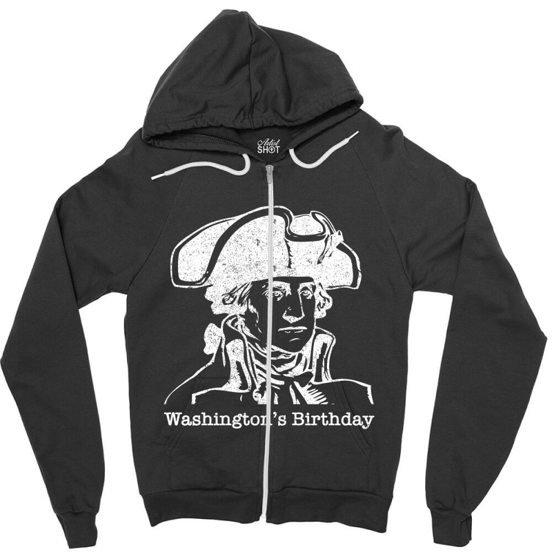 Washington's Birthday Grunge For Dark Zipper Hoodie | Artistshot